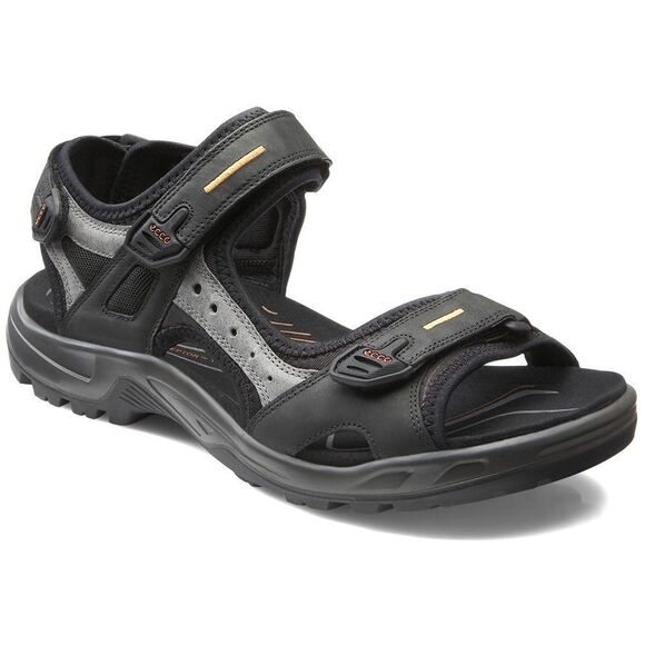 ✨ECCO YUCATAN SZ 47 SANDAL BLACK/MOLE LEATHER (MEN'S)✨ - Picture 1 of 12